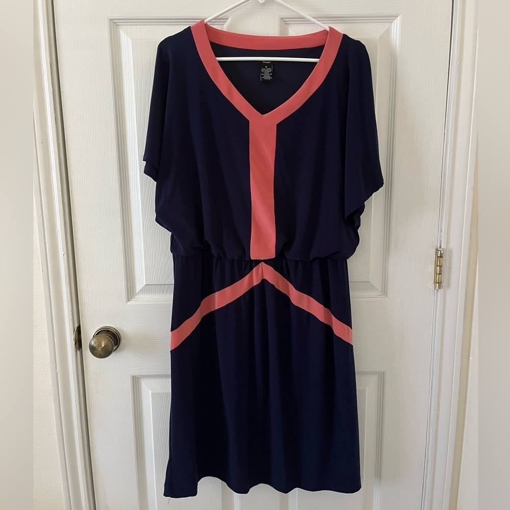 J.B.S. Navy and Coral Dress